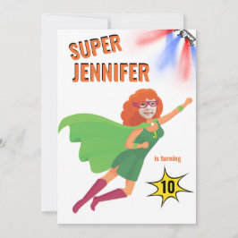 Unik superhjälte Fantastisk Girl Birthday Inbjudningar