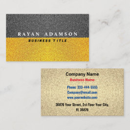 Unik Svart Glitterguld - Professionell Lyx Visitkort
