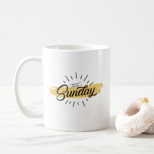 Unik svart "Hej Söndag" Kaffemugg