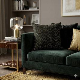 Unik svart kastkudde med guldboksdesign kudde