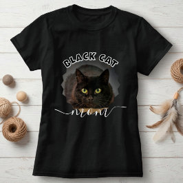 Unik Svart Katt Mamma Anpassad Foto T Shirt