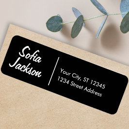 Unik svart namn topografi Returadress Etikett