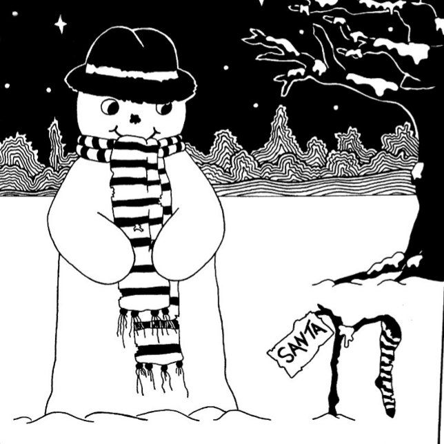 unik svart och vit bild i snögubbe tee (Skapare uppladdad)