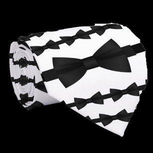Unik svart och vit bowtie halsduk slips