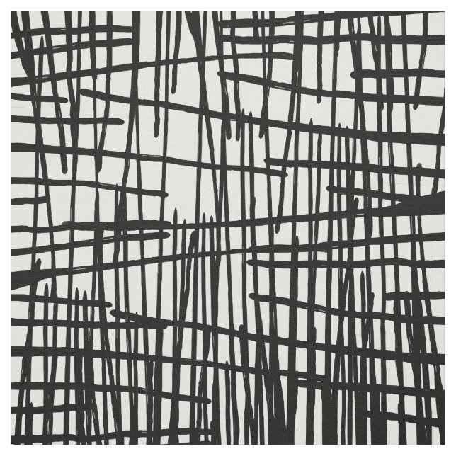 Unik svart vit räcker målat målar droppandear tyg (Provkarta)