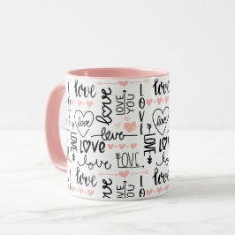 Unik svartvångsdag och Rosa Hearts Kärlek Valentin Mugg