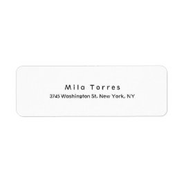 Unik svartvitt för modern enkel Elegant Returadress Etikett