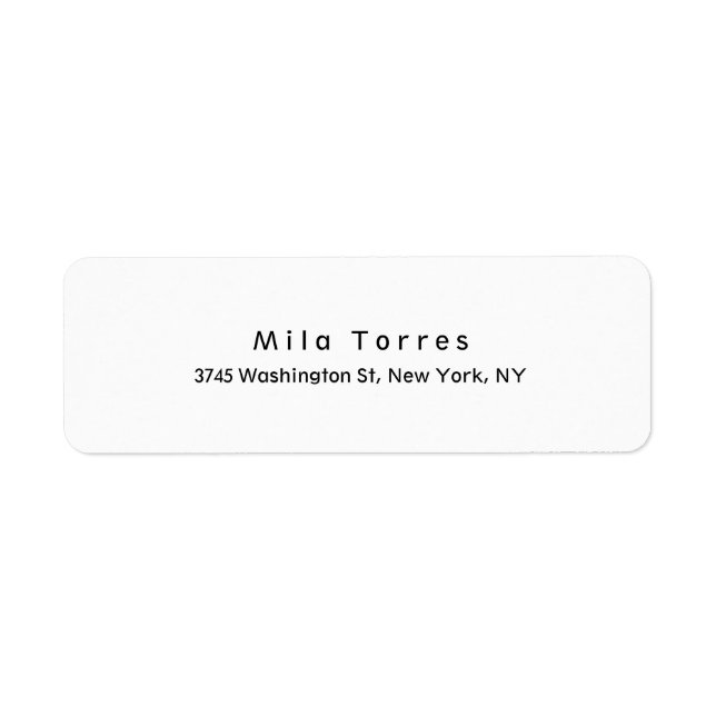 Unik svartvitt för modern enkel Elegant Returadress Etikett (Framsidan)
