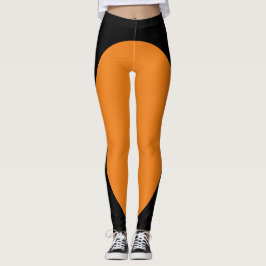 Unik svartvitt och Orange Leggings