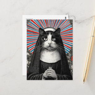 Unik syster Kitty katt-nunnan Vykort