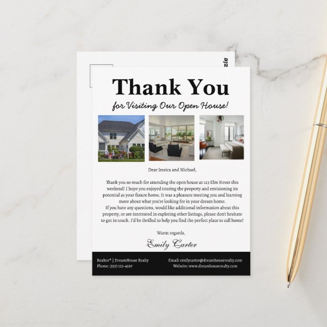 Unik tacksägelse för öppenvisning från Unique Real Vykort (Fram/Back In Situ)