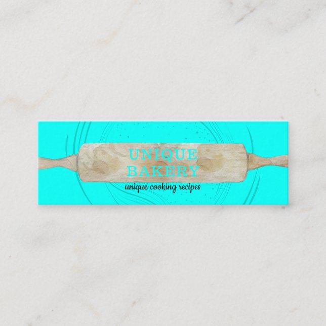 Unik teal-nyon för rullstift med liten Elegant Mini Visitkort (Framsida)