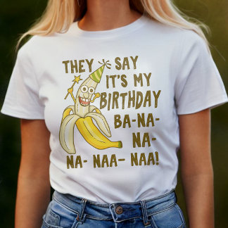 Unik Tecknad i Banana Humor T Shirt