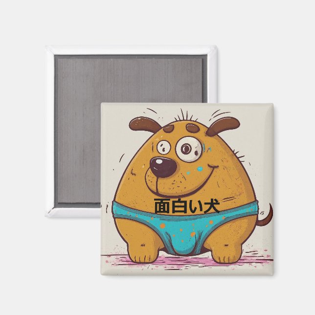 Unik tecknad i humor i japanska stil magnet (Front/Back)