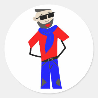 Unik Tecknade figurer Runt Klistermärke