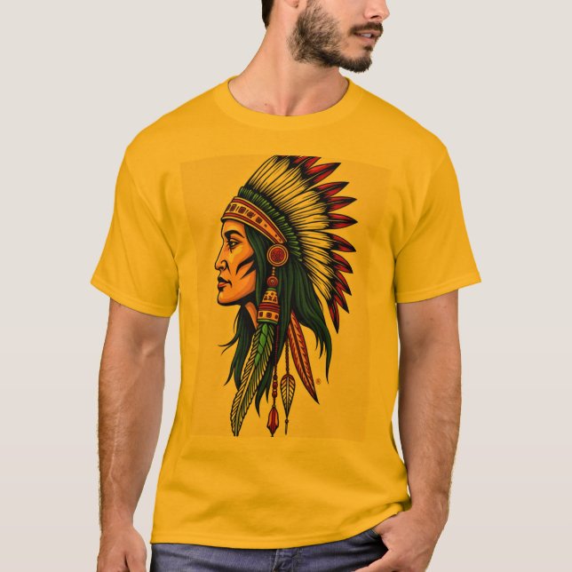 Unik teckningsutskrift T-Shirt - (Framsida)