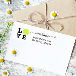 Unik tennis Gult Boll Adress Returadress Etikett