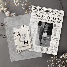 Unik tidskrift Bröllop Monogram Modern Overlay
