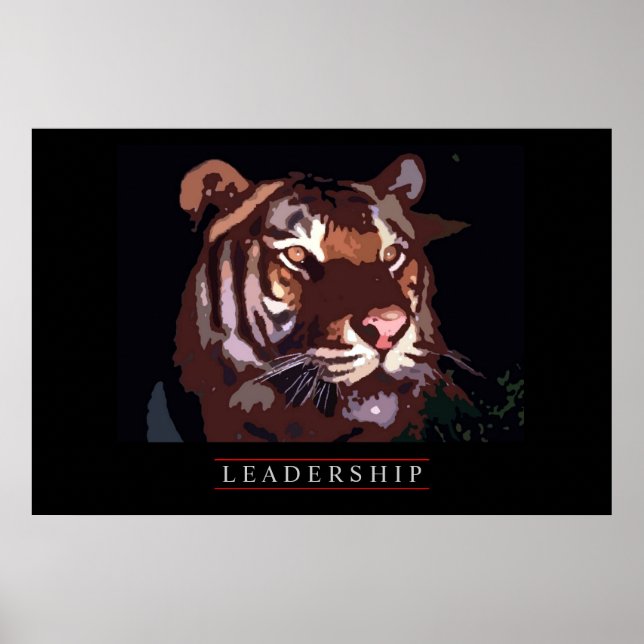Unik tiger för motivation Poster skriva ut (Framsidan)