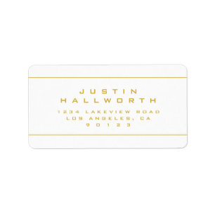 Unik Tittar Guld och vit Returadress Adressetikett