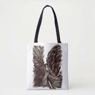 Unik totebag med Rockstar Angel och kors Tygkasse