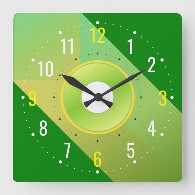 Unik & Traditionell Dekoration - Modern Grön Fyrkantig Klocka (Framsida)