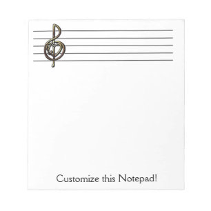 Unik Treble Clef Music-personal som kan anpassas Anteckningsblock