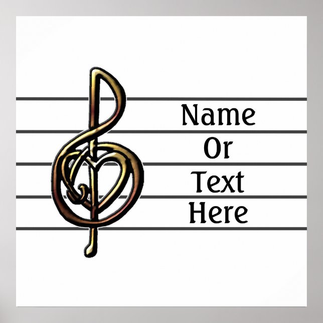 Unik Treble Clef Music-personal som kan anpassas Poster (Framsidan)