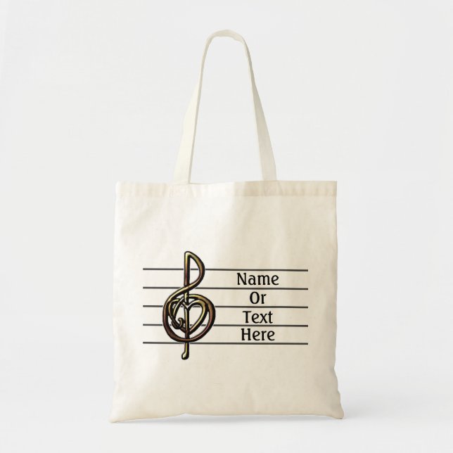 Unik Treble Clef Music-personal som kan anpassas Tygkasse (Framsidan)