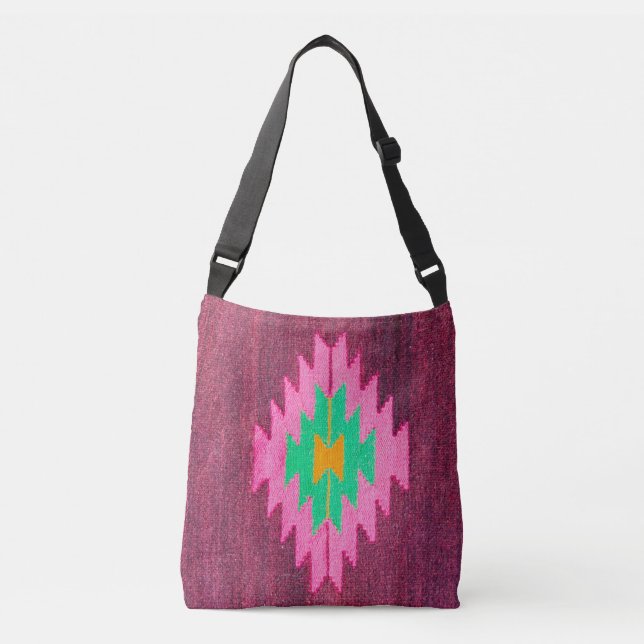Unik turkisk aztekmatta Kilim Axelväska (Framsida)