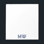 Unik typografi-Initialer Anteckningsblock<br><div class="desc">En unik dekorativ typ av stil marinblått initialer.</div>