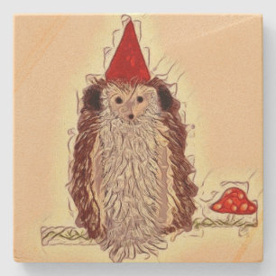 Unik Underlägg av Hedgehog Garden Gnome