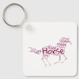 Unik utformning av Horse Ord i Maroon Nyckelring