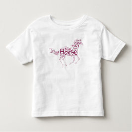Unik utformning av Horse Ord i Maroon T Shirt