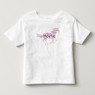 Unik utformning av Horse Ord i Maroon T Shirt
