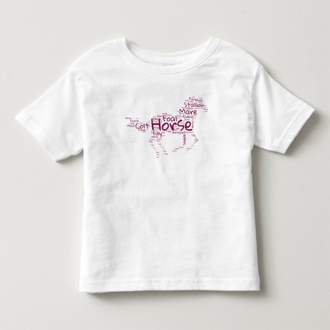 Unik utformning av Horse Ord i Maroon T Shirt (Framsida)