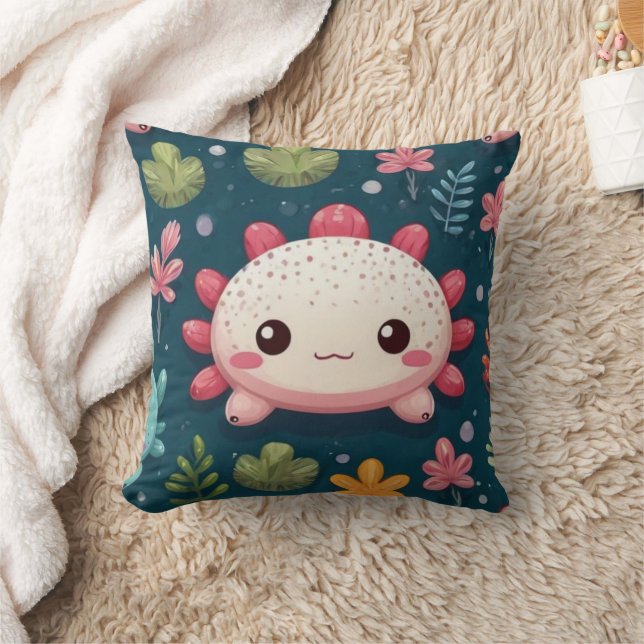 Unik utskrift av cute Axolotl Kudde (Filt)