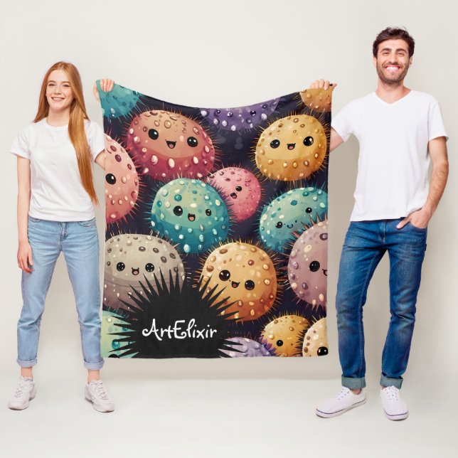 Unik utskrift för Urchin Fleecefilt (På plats)