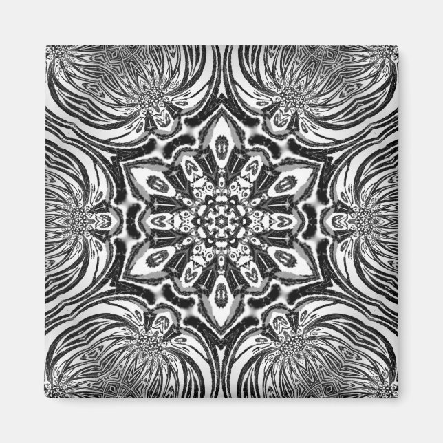 unik, vacker blomsterberedaldesign magnet (Framsidan)