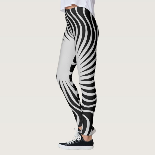 Unik, vacker zebra mönstrad design leggings (Vänster)