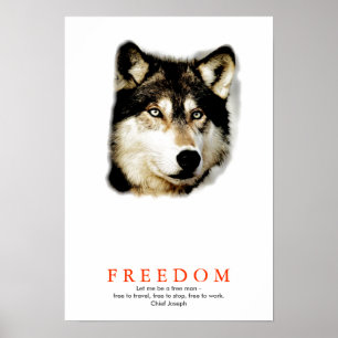 Unik Varg för frihetsmotiv Poster utskrift