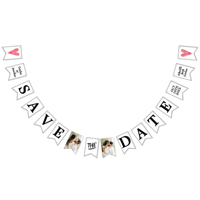 Unik varning för foton i bröllop spara datum vimplar (Alla)