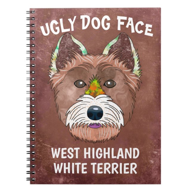 Unik Väster Highland White Terrier ful hund ansikt Anteckningsbok (Framsidan)