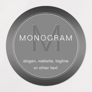Unik vattensäker Grått-monogram, redigerbar Klistermärke
