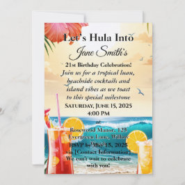 Unik, vibrant, Snyggt 21:a födelsedagen Inbjudningar