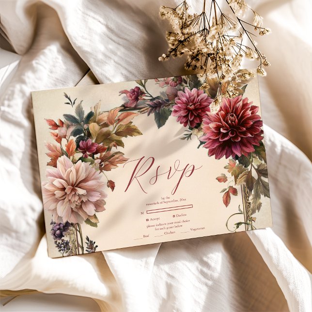 Unik viktoriansk kunglig blomsterbröllop  OSA kort (Skapare uppladdad)