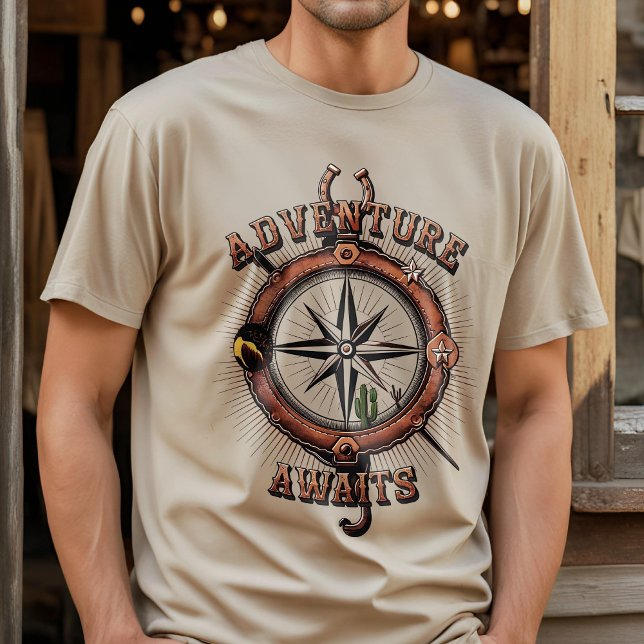 Unik Vilda western Compass Äventyr T Shirt (Skapare uppladdad)