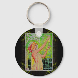 Unik Vintage Absinthe Grönt Fairy Nyckelring