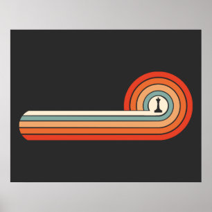 Unik Vintage Chess Biet Kung Sunset Poster