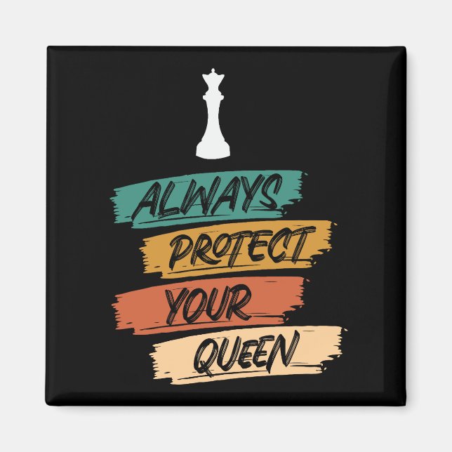 Unik Vintage Chess Queen Quote Sunset Magnet (Framsidan)